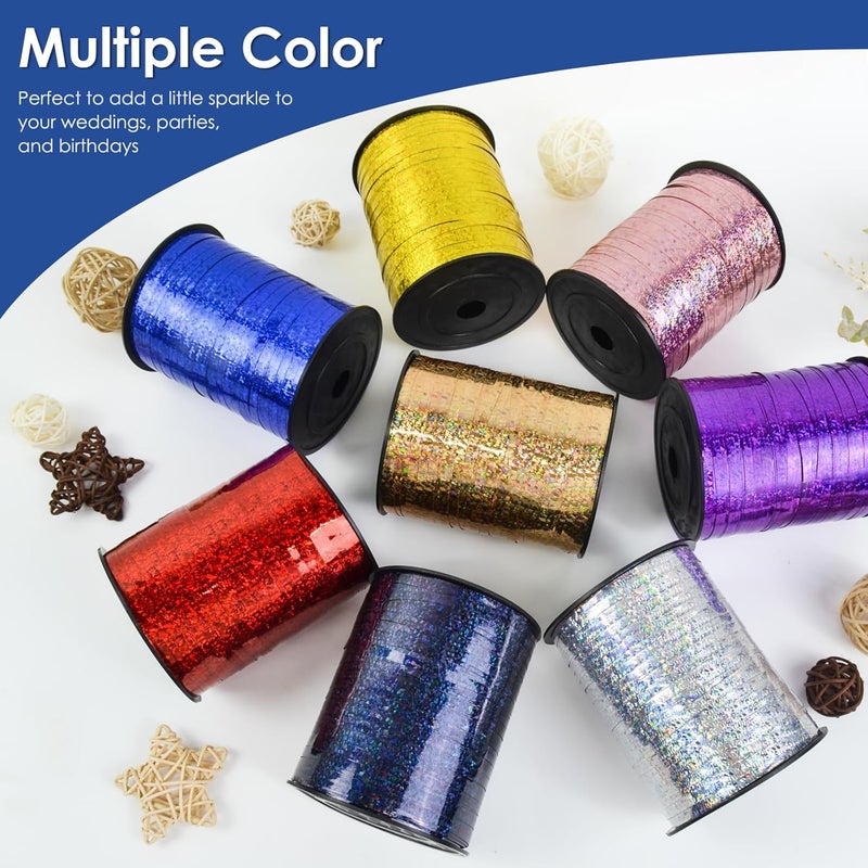 VISPAD Blue Curling Ribbon - 500 Yard Shiny Metallic Curly, Thin Gift Ribbon for Wrapping, Balloons, Florist Flowers - Image 5